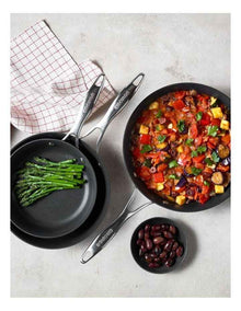 Style Nonstick Induction Skillet Triple Pack 21/25/28cm in Black