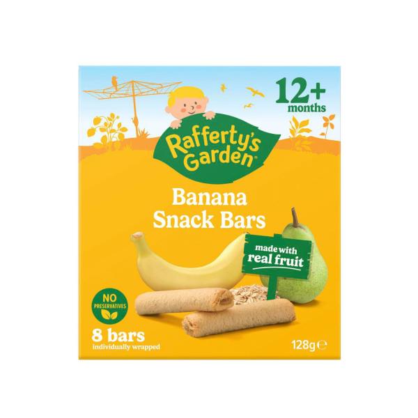 RAFFERTYS GARDEN 12 MONTHS FRUIT SNACK BARS:BANANA:.:128 GRAM