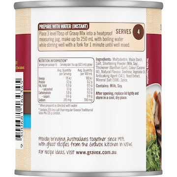 Gravox Traditional Salt Reduced Gravy Mix Tin 120g
