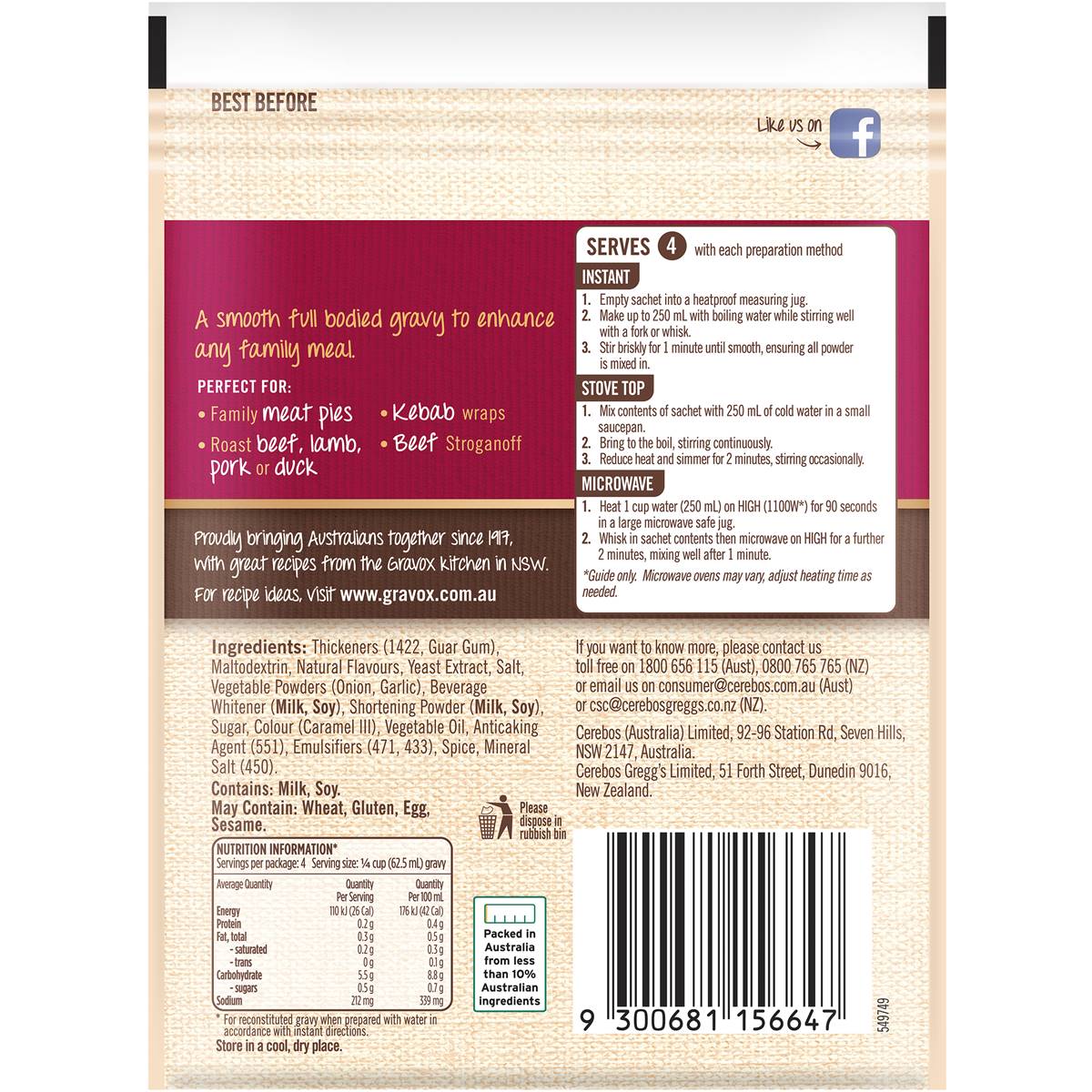 Gravox Traditional Gravy Mix 29g
