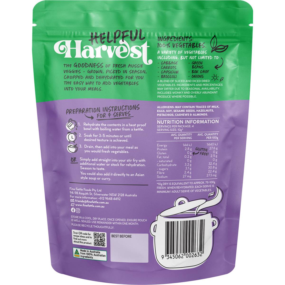 Fine Fettle Helpful Harvest Stir Fry Mix 40g
