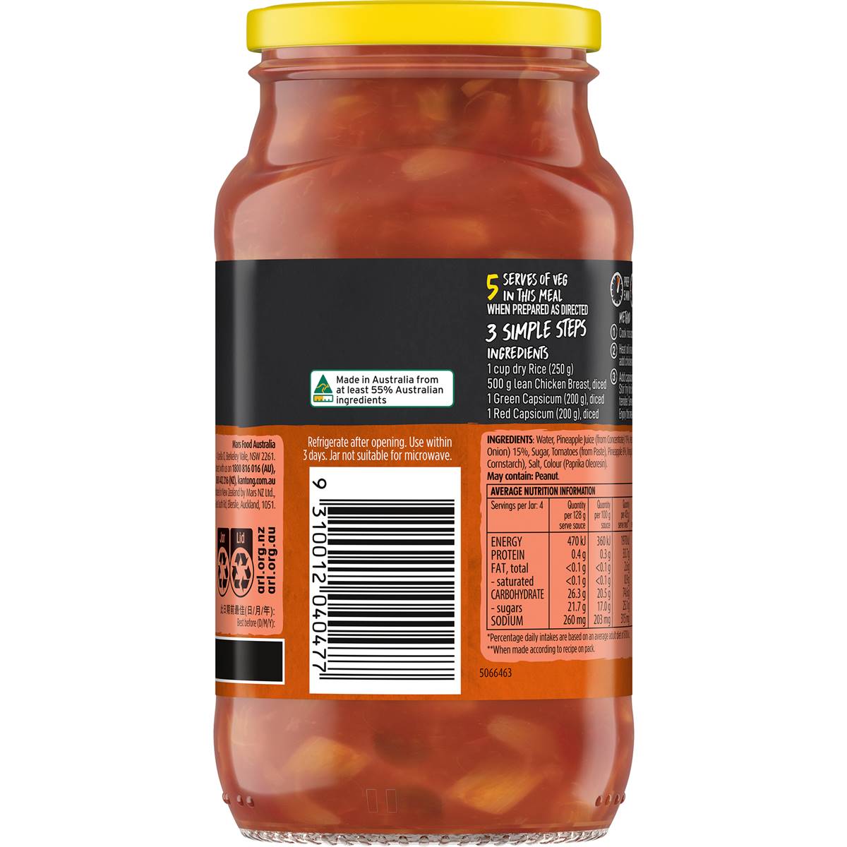 Kan Tong Pineapple Sweet & Sour Stir Fry Cooking Sauce 515g