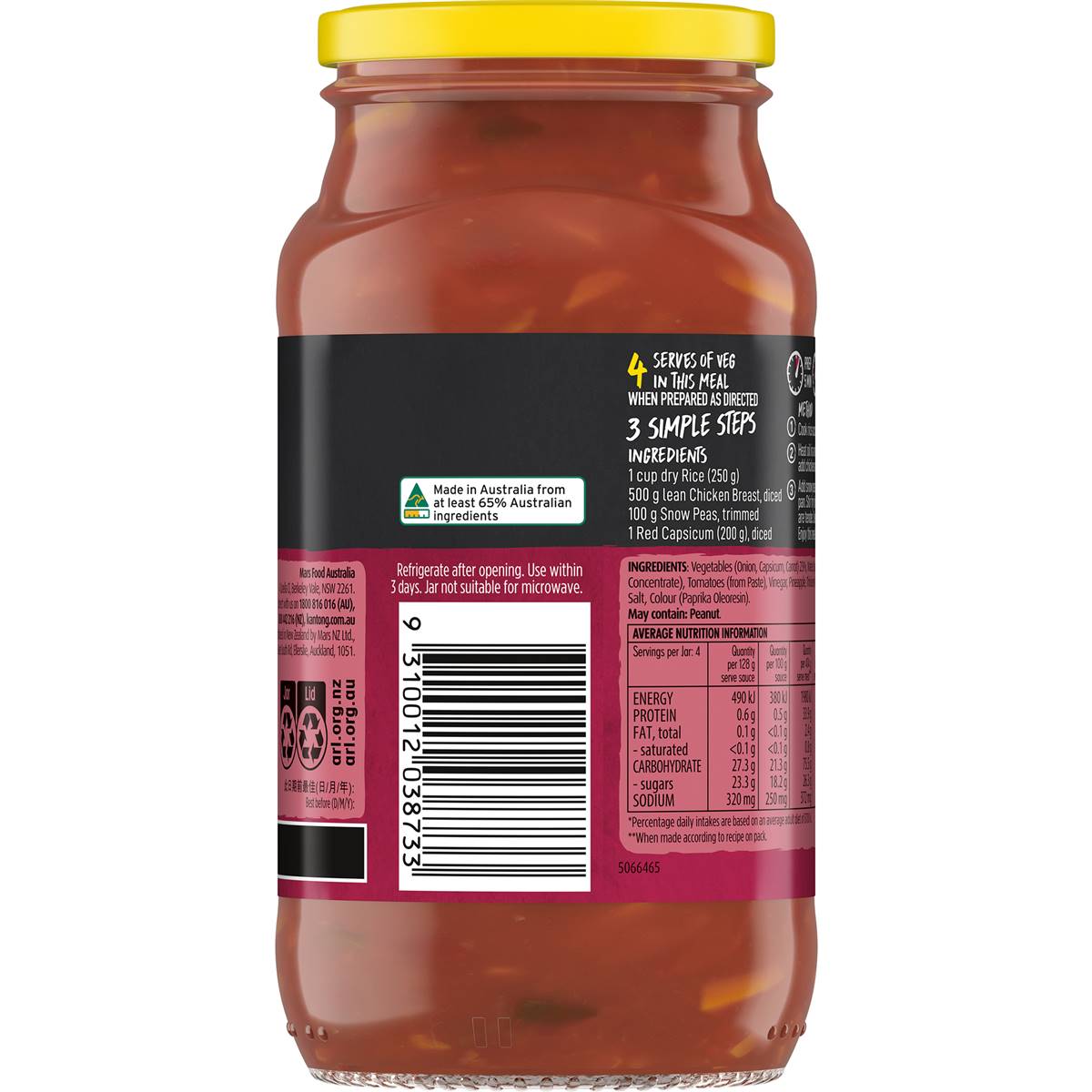 Kan Tong Sweet & Sour Stir Fry Cooking Sauce 515g