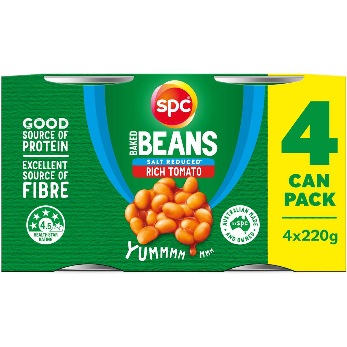SPC Baked Beans Rich Tomato Salt Reduced 220g x 4 Pack