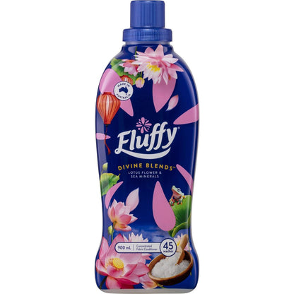 Fluffy Ultra Fabric Softener Divine Blends Lotus & Sea Minerals 900mL