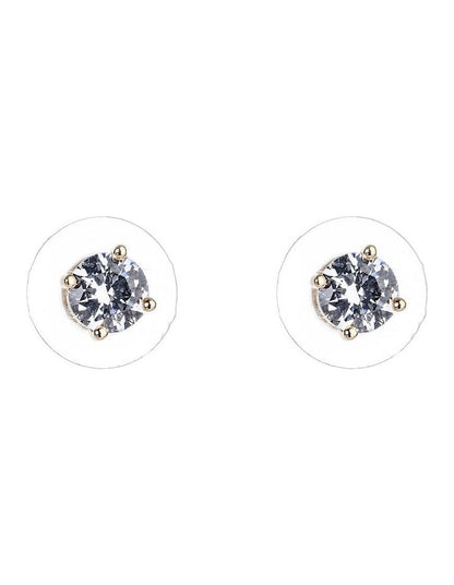 Cubic Zirconia Gold Stud Earrings