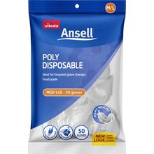 Vileda Ansell Poly Single Use Gloves Osfa 50 Pack