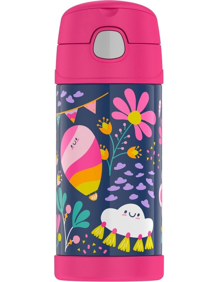 Funtainer Vacuum Insulated 355ml Drink Bottle in Whimsical Clouds