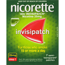 Nicorette Quit Smoking Nicotine 16 Hour Invisipatch Step 1 25mg 7 Pack