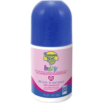 Banana Boat SPF 50+ Baby Sunscreen Roll On 75mL