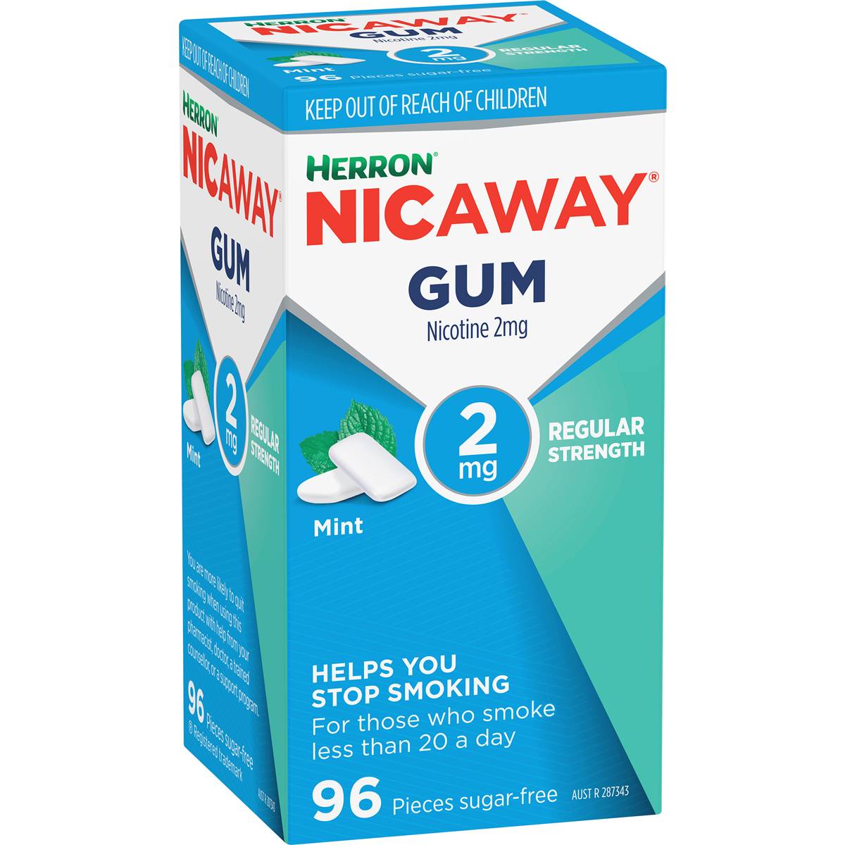 Nicaway Nicaway Stop Smoking Mint Gum 2mg 96 Pack