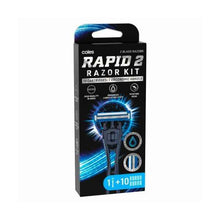 COLES RAPID 2 RAZOR KIT HANDLE + 10 REFILL BLADES 1PACK