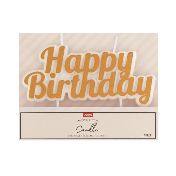 Happy Birthday Candle Gold