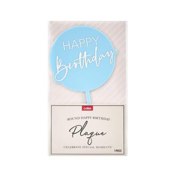 Happy Birthday Plaque Blue