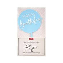 Happy Birthday Plaque Blue