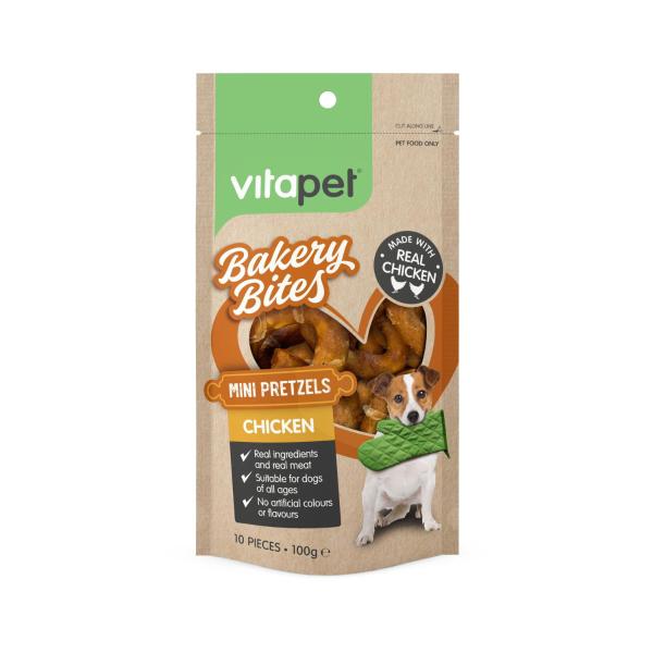 VITAPET BAKERY DOG TREATS MINI PRETZELS 10PACK