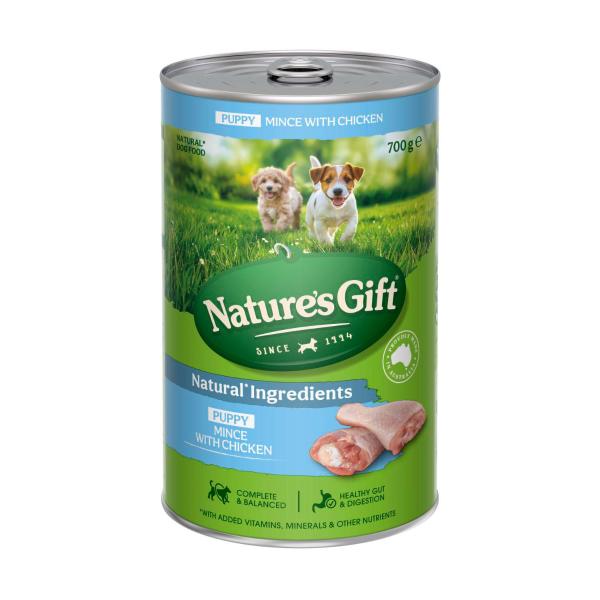 NATURE'S GIFT ADULT ALL BREEDS WET DOG FOOD LOAF PUPPY MINCE WITH CHICKEN 700 GRAM