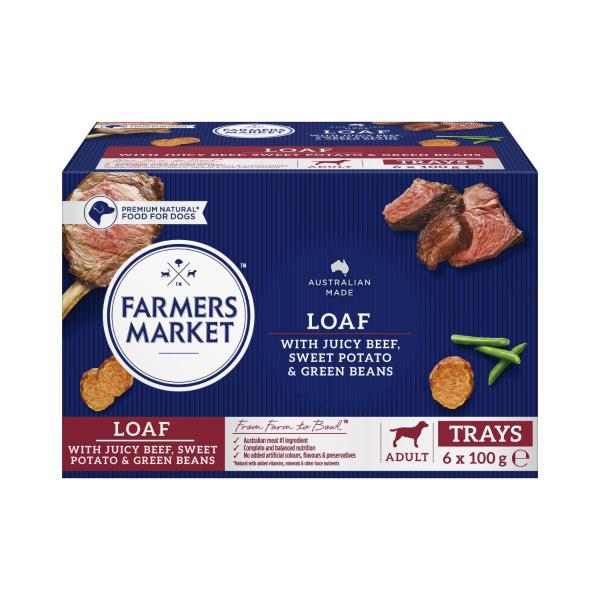 Adult Wet Dog Food Loaf With Beef Sweet Potato & Green Beans 6X100g
