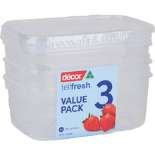 Decor Tellfresh Container Set Oblong 1L x 3 pack