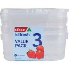 Decor Tellfresh Container Set Oblong 1L x 3 pack
