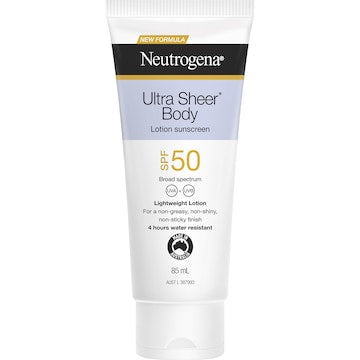 Neutrogena SPF 50 Ultra Sheer Body Lotion Sunscreen 85mL