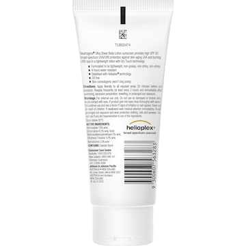 Neutrogena SPF 50 Ultra Sheer Body Lotion Sunscreen 85mL