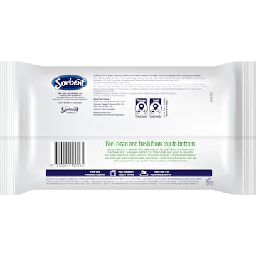 Sorbent Flushable Wipes Kids 40 pack