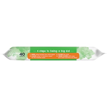 Sorbent Flushable Wipes Kids 40 pack