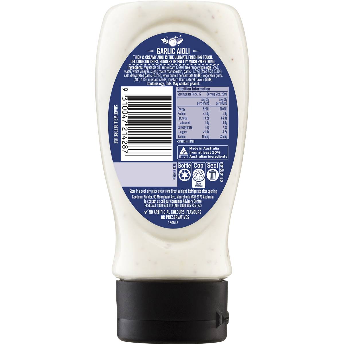 Praise Garlic Aioli Mayonnaise 250mL