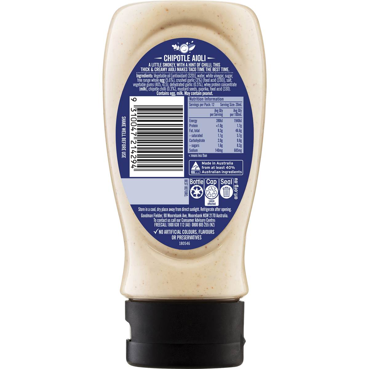 Praise Chipotle Aioli Mayonnaise 250mL