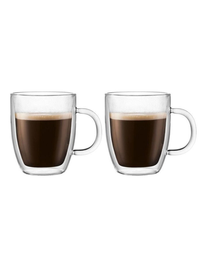 Bistro Medium Cups, 2 Set, 300ml in Clear