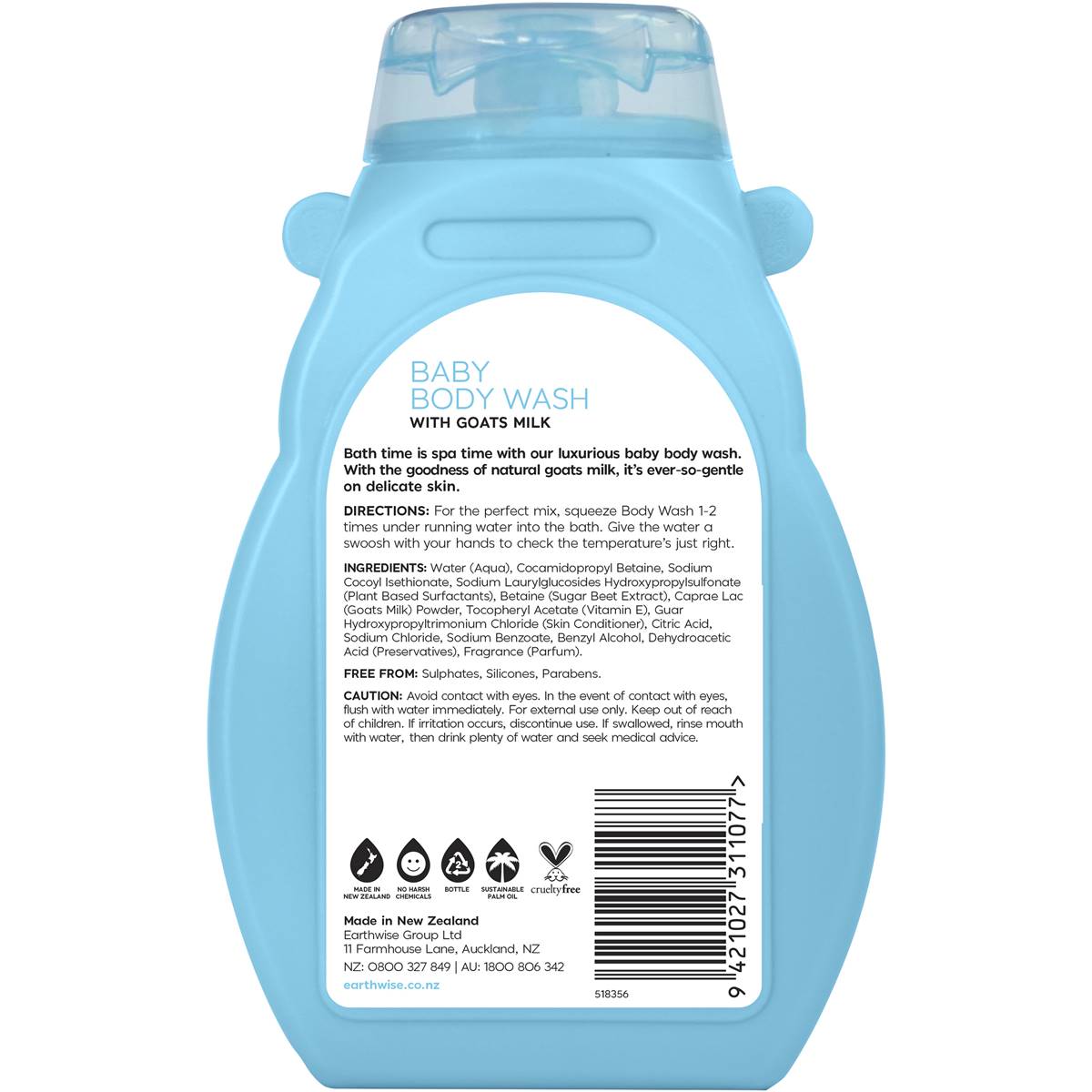 Naturely Nourish Baby Body Wash Goats Milk 275mL