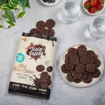 Table Of Plenty Mini Rice Cakes Dark Choc Topped Family Pack 200g