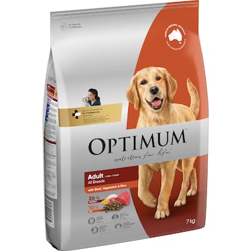 Optimum Adult All Breed Dry Dog Food With Beef Vegetables & Rice 7kg