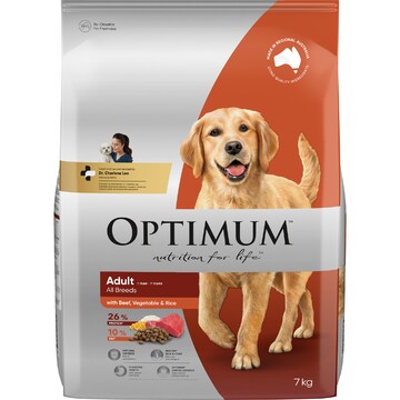 Optimum Adult All Breed Dry Dog Food With Beef Vegetables & Rice 7kg