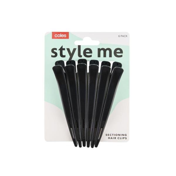 COLES SECTIONING HAIR CLIPS 6 PACK