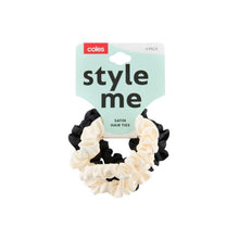 COLES SATIN HAIR TIES 4 PACK