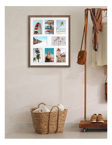 Australian Made Timber Collage Photo Frame 16x20"/4x6"(8) in Chestnut