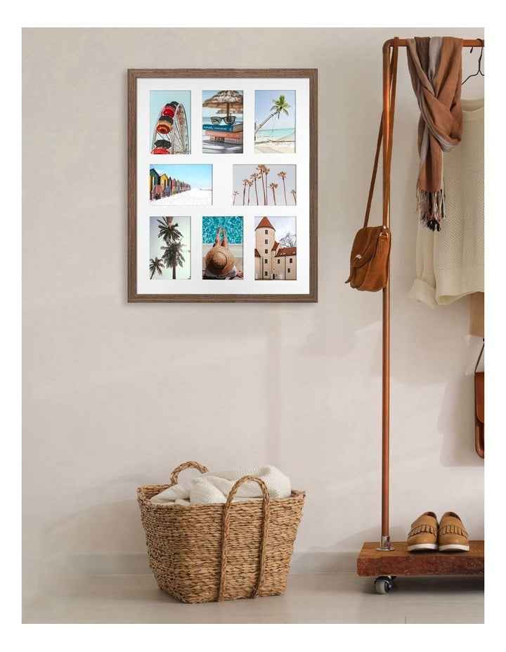 Australia Made Timber Collage Photo Frame 40x50cm 8 Photos in Chestnut