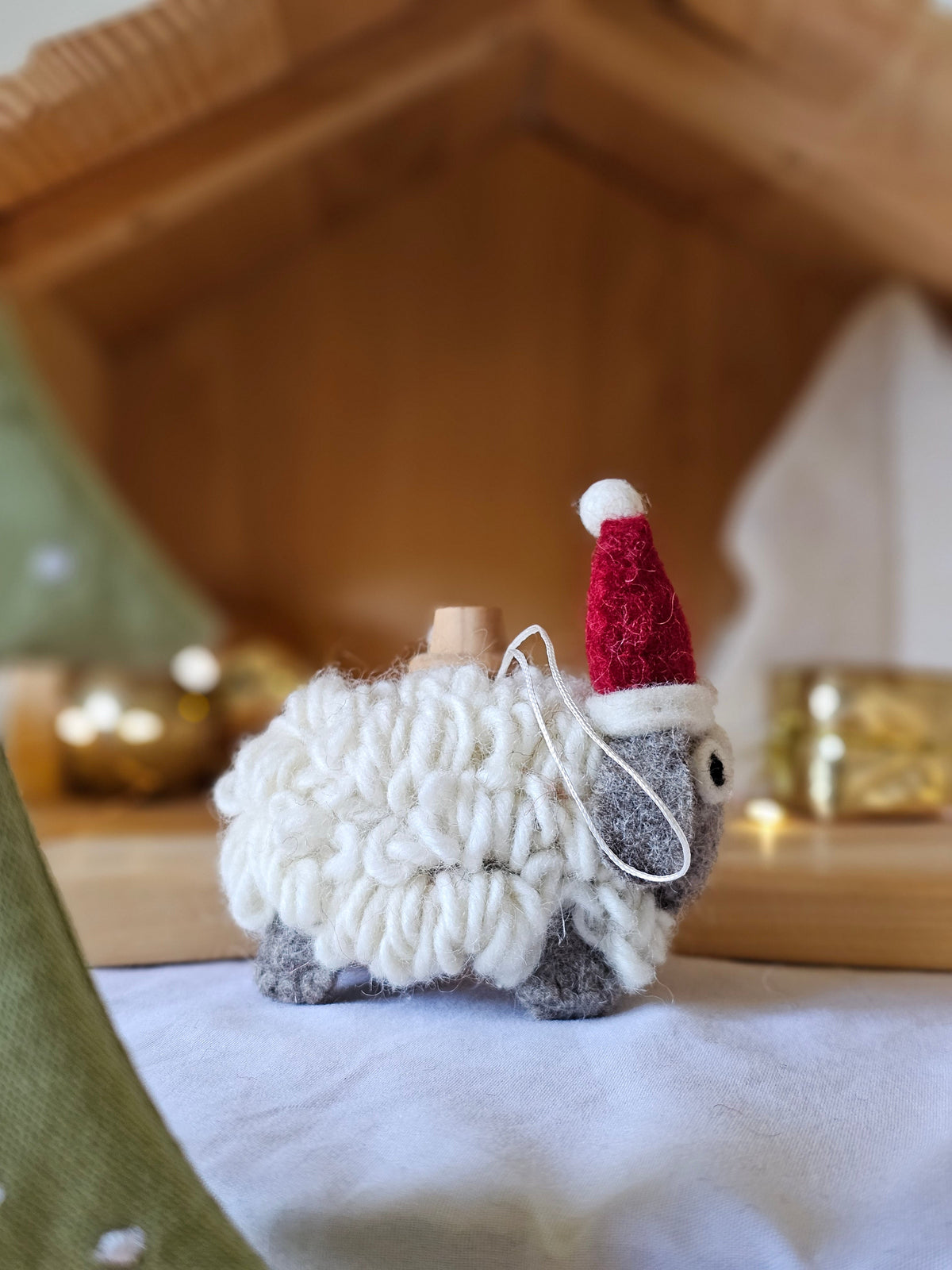 Pashom Felt Christmas Tree Decor Natural Woolly Sheep Pretend & Imaginative Play Toys Christmas Range 3yrs+