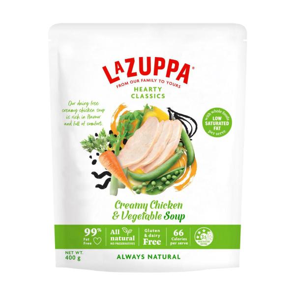 LA ZUPPA SOUP POUCH CREAMY CHICKEN & VEGETABLE 400G