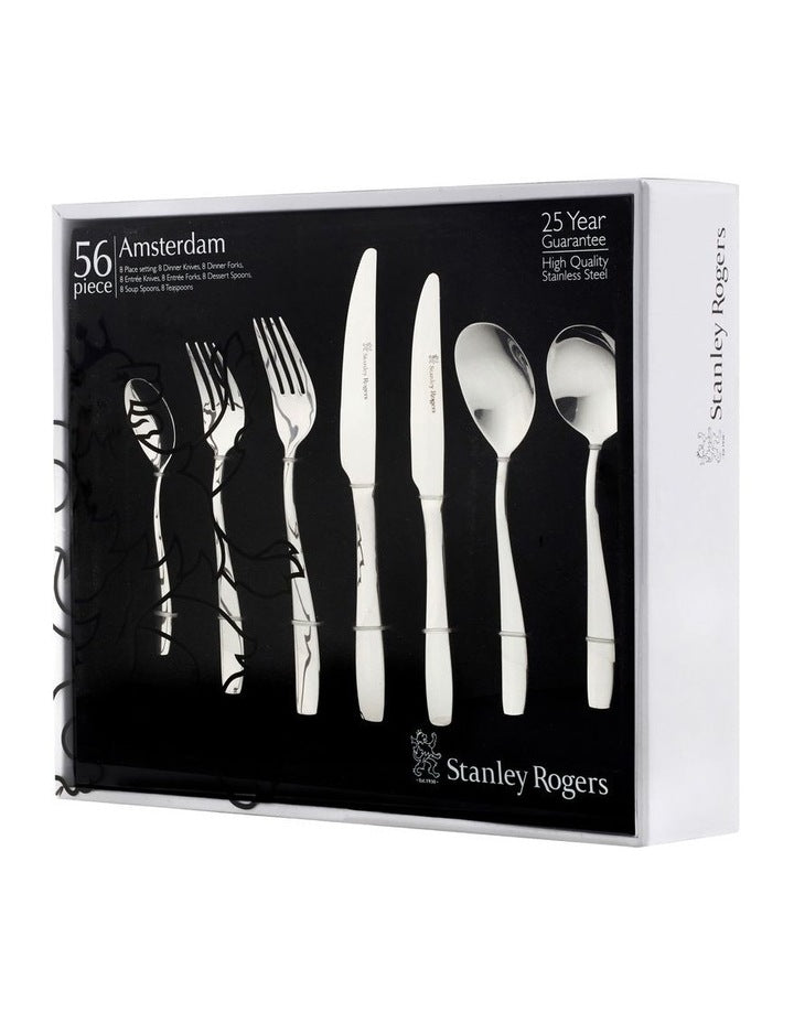 Amsterdam Cutlery Set 56 Piece in Silver