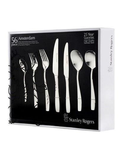 Amsterdam Cutlery Set 56 Piece in Silver