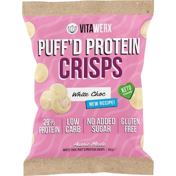 Vitawerx Puff'd Protein Crisps White Choc 60g