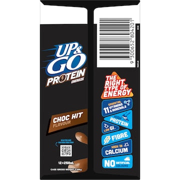 Up&Go Protein Energize Liquid Breakfast Choc 250mL x 12 pack