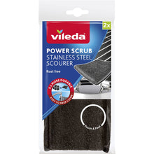 Vileda Power Scrub Scourer Stainless Steel 2 Pack