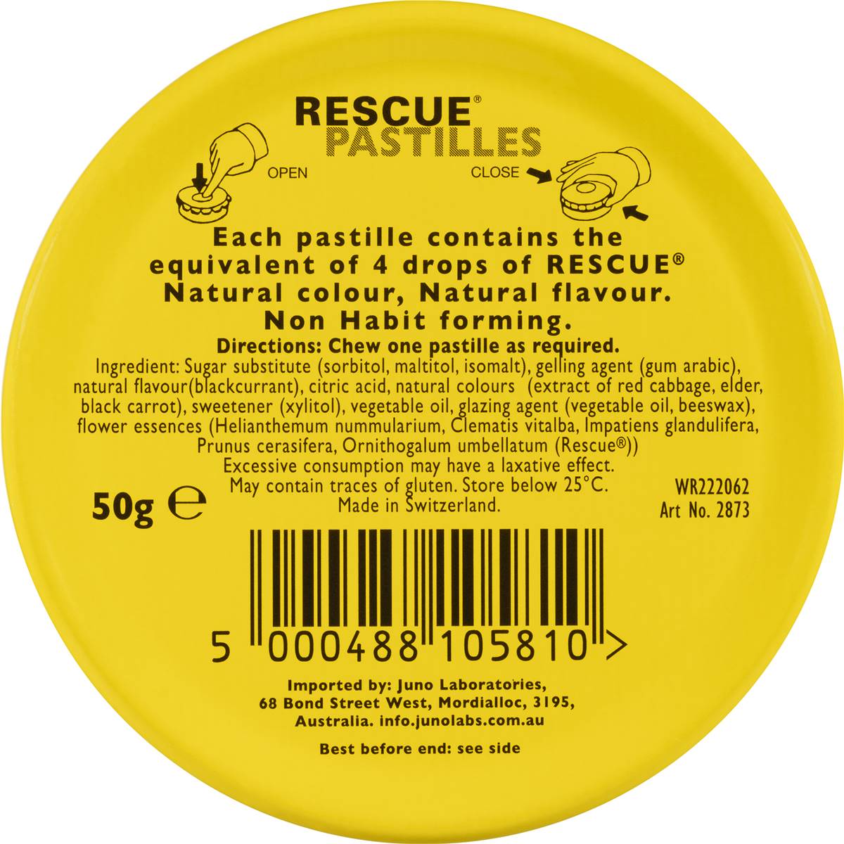 Rescue Remedy Stress Relief Pastilles Blackcurrant 50g
