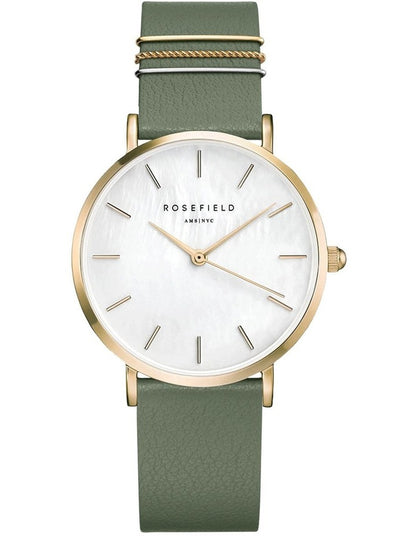 West Village Leather Analog WFGG-W85 Watch in Olive Green