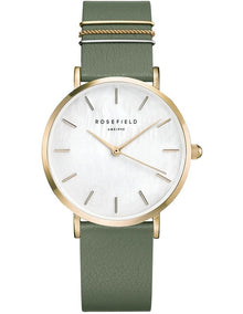 West Village Leather Analog WFGG-W85 Watch in Olive Green