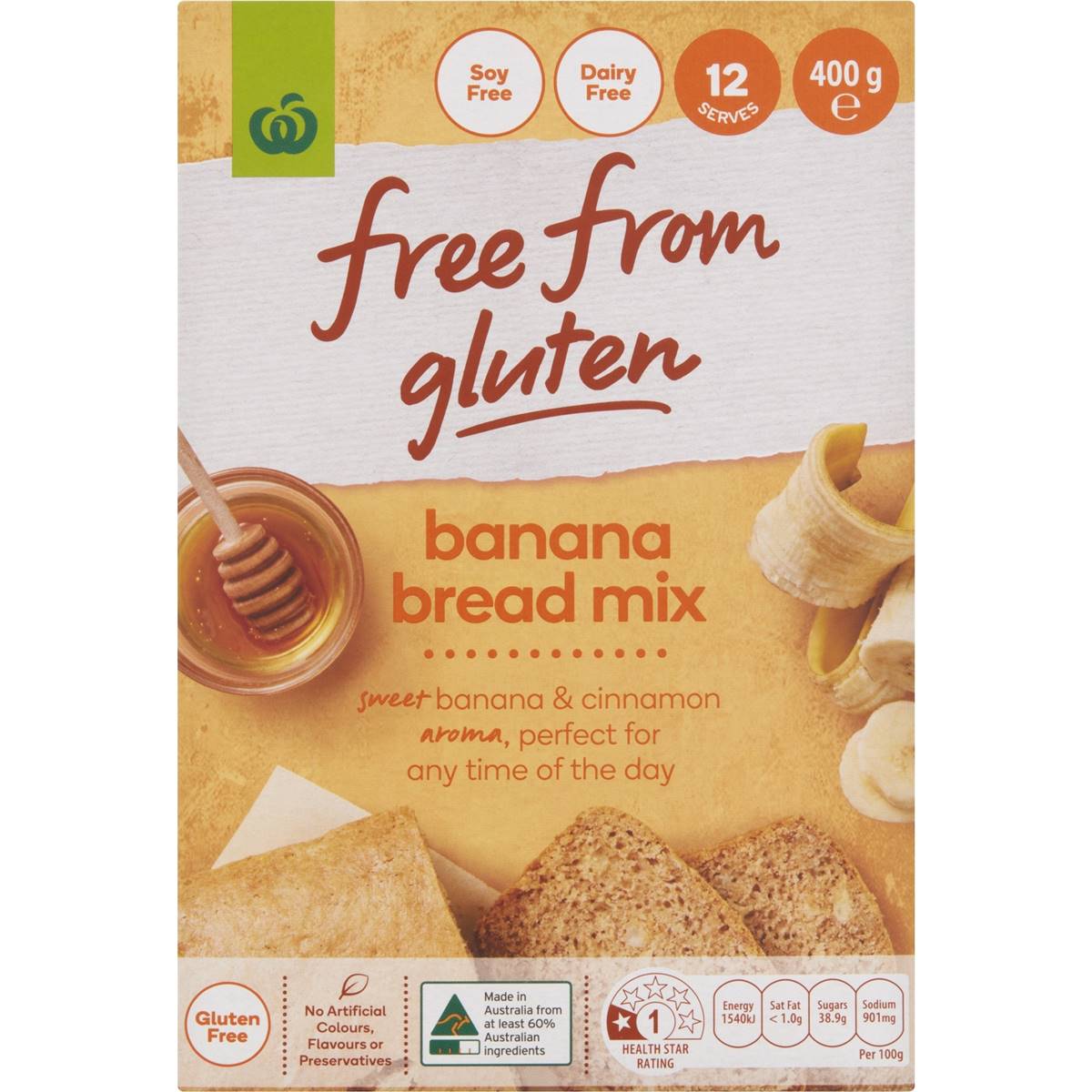 Woolworths Free From Gluten Banana Bread 400g